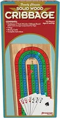 Solid Wood Cribbage with Cards Set