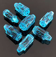 TEG - 7 Blue w/ Black Bullet Polyhedral Dice