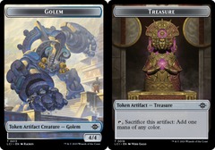 Golem (0013) // Treasure (0018) Double-Sided Token - Foil