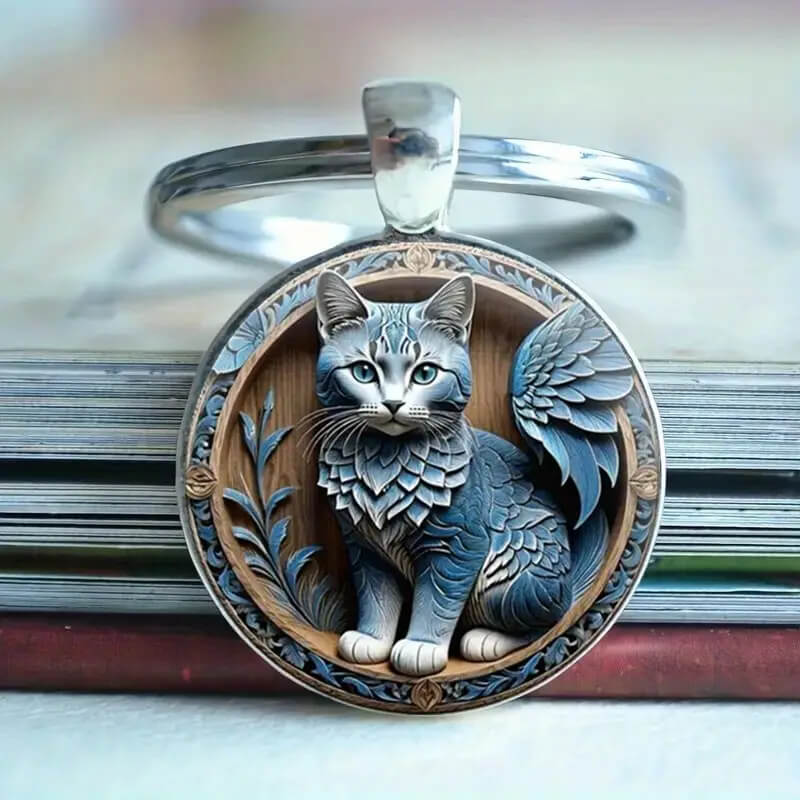 Winter Cat Keychain