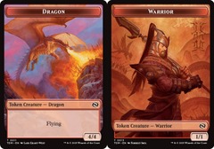 Dragon (0011) // Warrior (0013) Double-sided Token - Foil