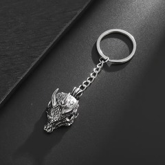 TEG - Silver Dragon Head Keychain