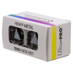Ultra Pro Dice: Vivid Heavy Metal D20 - Black (2)