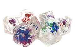Old School 7 piece DnD RPG Dice Set: Spider - Colorful