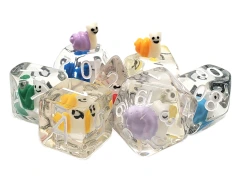 Old School 7 piece DnD RPG Dice Set: Snail Rainbow