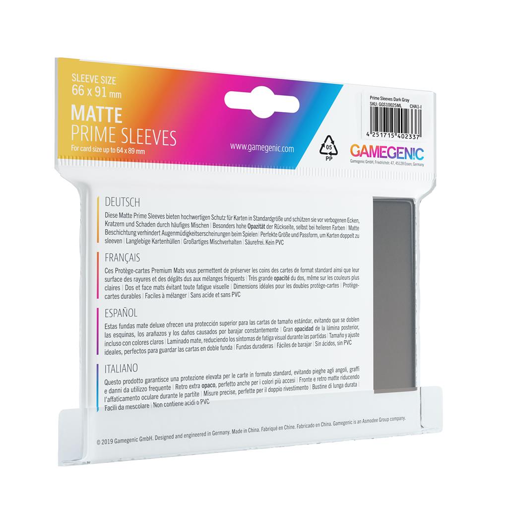 Gamegeneic: Matte Prime Sleeves - Grey (100)