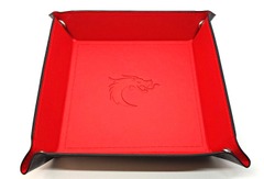Old School Dice: Square Dice Rolling Tray - Red with Black Back