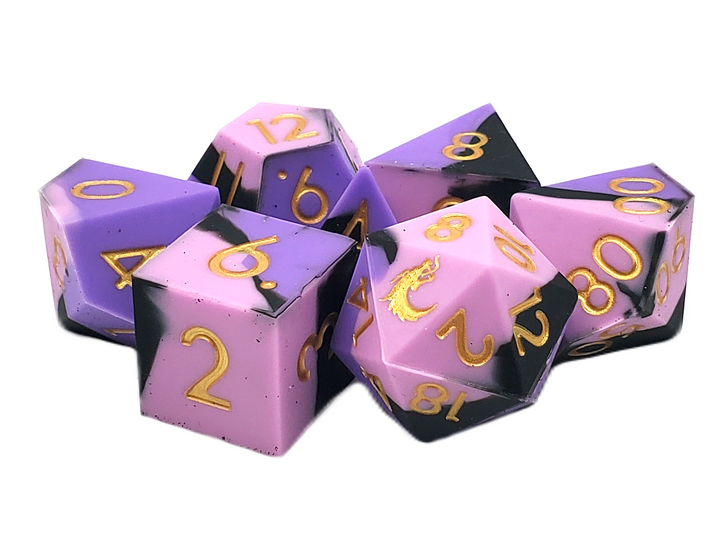Old School Dice: Silicone - Purple, Pink & Black