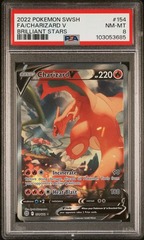Charizard V 154/172 Brilliant Stars - PSA Graded NM-MT 8