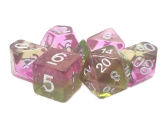 Old School 7 piece DnD RPG Dice Set: Gradients - Springtime Blossoms