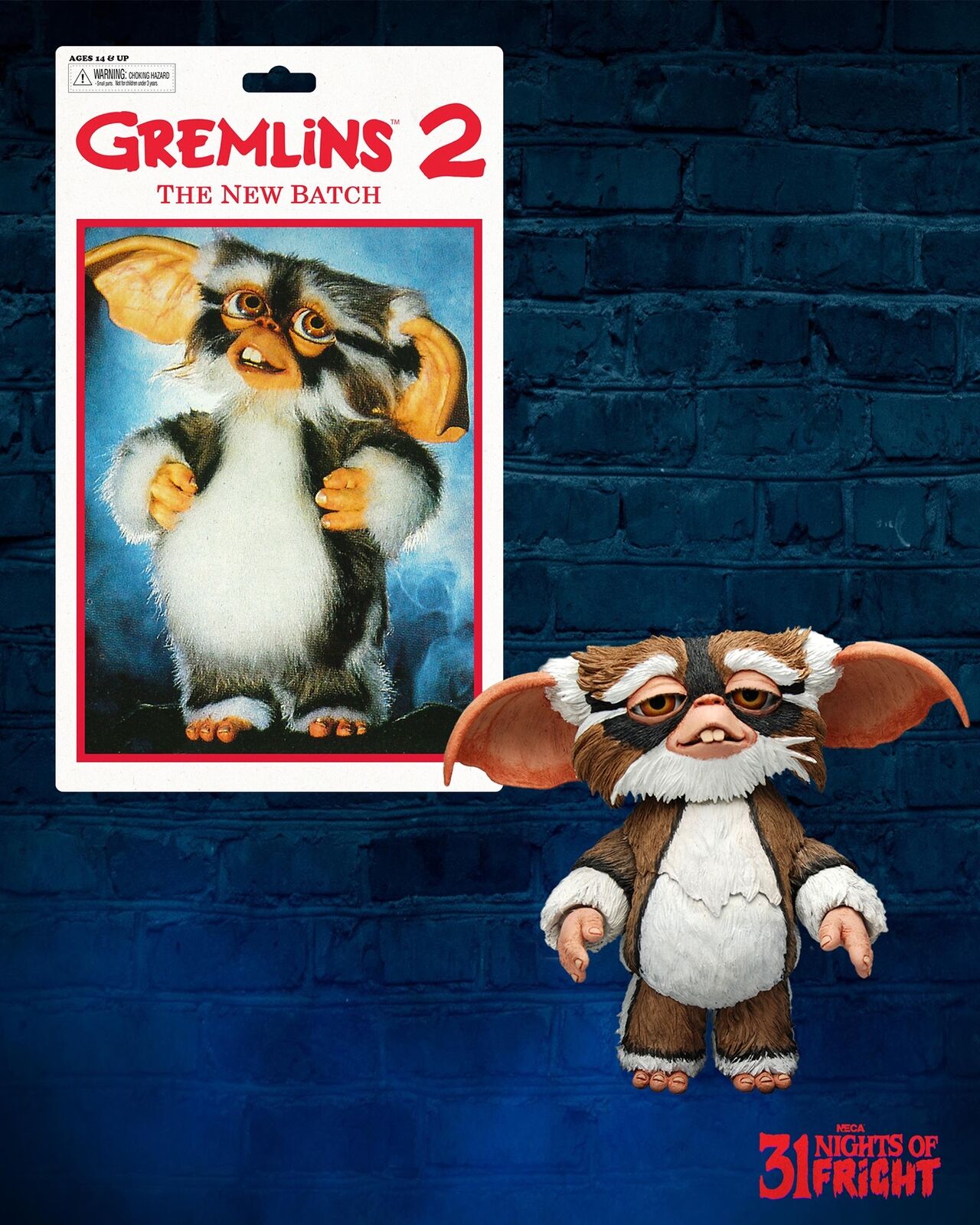 NECA Gremlins 2 Lenny Mogwai 4 Action Figure on Blister Card