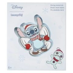 Loungefly Lilo and Stitch Holiday Snow Angel Stitch 3 Inch Enamel Pin