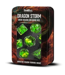 Dragon Storm Inclusion Resin Dice Set: Green Dragon (7)