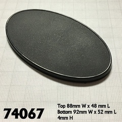 Reaper Base Boss: 90mm x 52mm Oval Gaming Base (10)