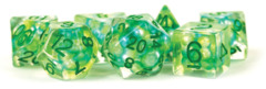 Pearl Resin 16mm Poly Dice Set: Sea Foam/Green Numbers (7)