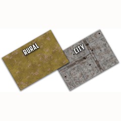 BATTLEFIELD IN A BOX: GAMING MAT: BROWN AND CITY DOUBLE SIDED (6FT BY 4FT)