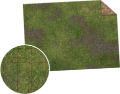 Monster Game Mat: 22in x 30in - Broken Grassland / Desert Scrubland Adventure Grid