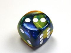 Gemini® 30mm w/pips Masquerade-Yellow/white d6 DG3060