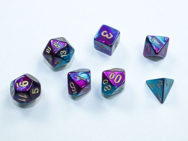 Gemini Mini Purple-Teal/Gold 7-Die Set 20649