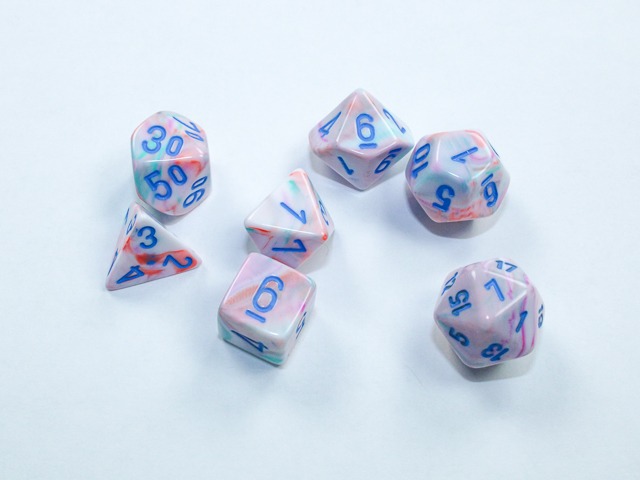 Festive® Mini-Polyhedral Pop Art™/blue 7-Die set 20544