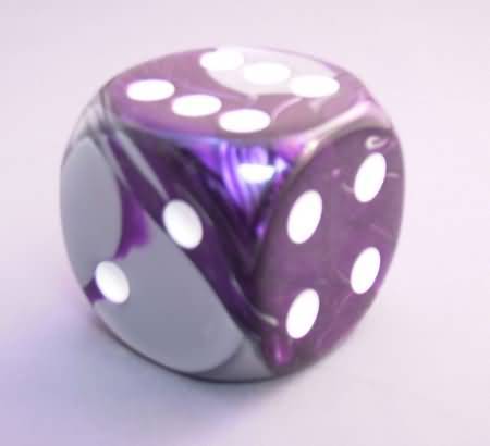 50mm d6 w/pips Purple-Steel w/white - DG5032