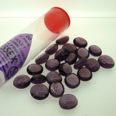 4 Tube of Violet Glass Gaming Stones
