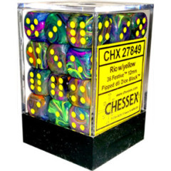 Festive Rio with Yellow Pips 12mm D6 Dice (36) - CHX27849