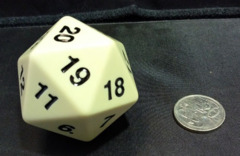 Super Jumbo 55mm D20 Countdown Die - Ivory