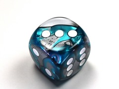 Gemini® 30mm w/pips Steel-Teal/white d6 DG3056