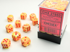 Festive® 12mm d6 w/pips Sunburst™/red Dice Block™ (36 dice)   27853