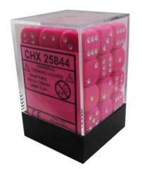 Opaque 12mm d6 Pink/white Dice Block™ (36 dice) 25844
