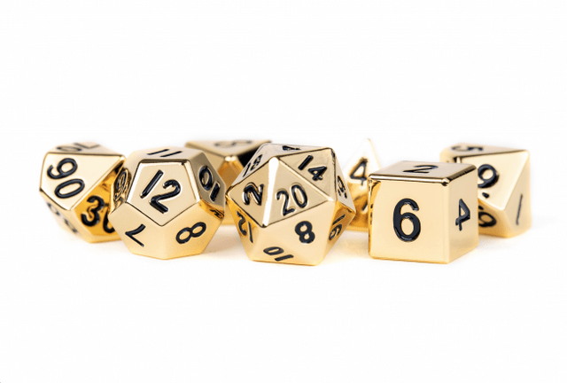 MDG 16mm Metal Polyhedral Dice Set: Gold
