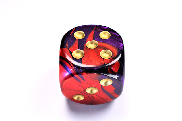 Gemini® 50mm w/pips Purple-Red/gold d6 DG5026