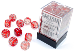 Nebula® 12mm d6 Red/silver Luminary™ Dice Block™ (36 dice)  27954