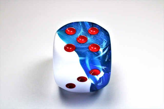 Gemini® 50mm w/pips Astral Blue-White/red d6  DG5057