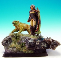 Aeris, Female Elf Ranger and Panther 03401