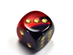 Gemini® 30mm w/pips Purple-Red/gold d6 DG3026