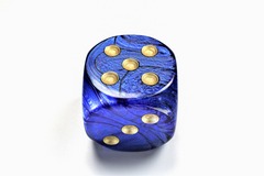 Scarab® 50mm w/pips Royal Blue/gold d6 DC5006