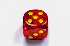 Vortex Red/yellow 50mm d6 dice w/pips