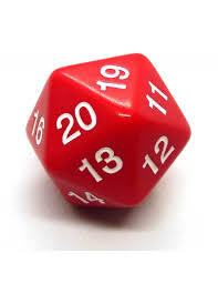 Spindown d20 dice, 30mm - Red