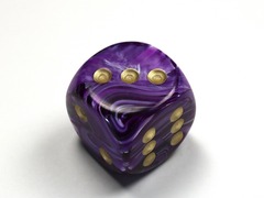 Vortex Purple/gold 30mm d6 dice w/pips dv3007