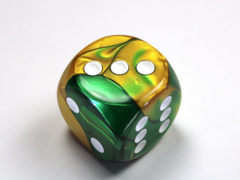 Gemini® 30mm w/pips Gold-Green/white d6 DG3025