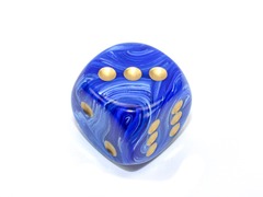 Vortex Blue/gold 30mm d6 dice w/pips DV3006