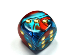 Gemini® 30mm w/pips Red-Teal w/gold d6 DG3062