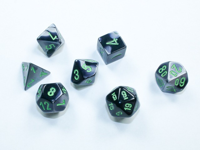 Gemini® Mini-Polyhedral Black-Grey/green 7-Die Set 20645