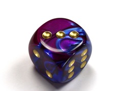 Gemini® 30mm w/pips Blue-Purple/gold d6 DG3028