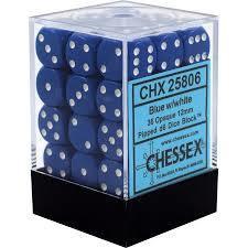 Opaque 12mm d6 Blue/white Dice Block™ (36 dice) 25806