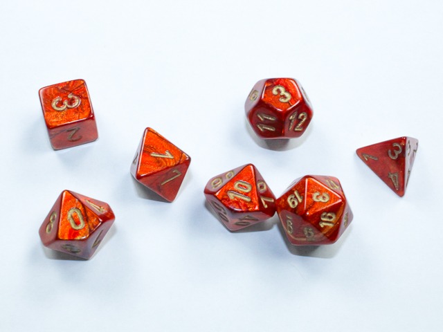 Scarab® Mini-Polyhedral Scarlet™/gold 7-Die Set 20414