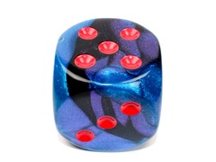 Gemini Black-Starlight/red 50mm d6 dice w/pips