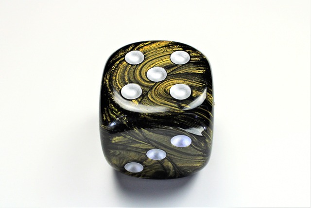 Leaf™ 50mm w/pips Black Gold/silver d6 DL5058